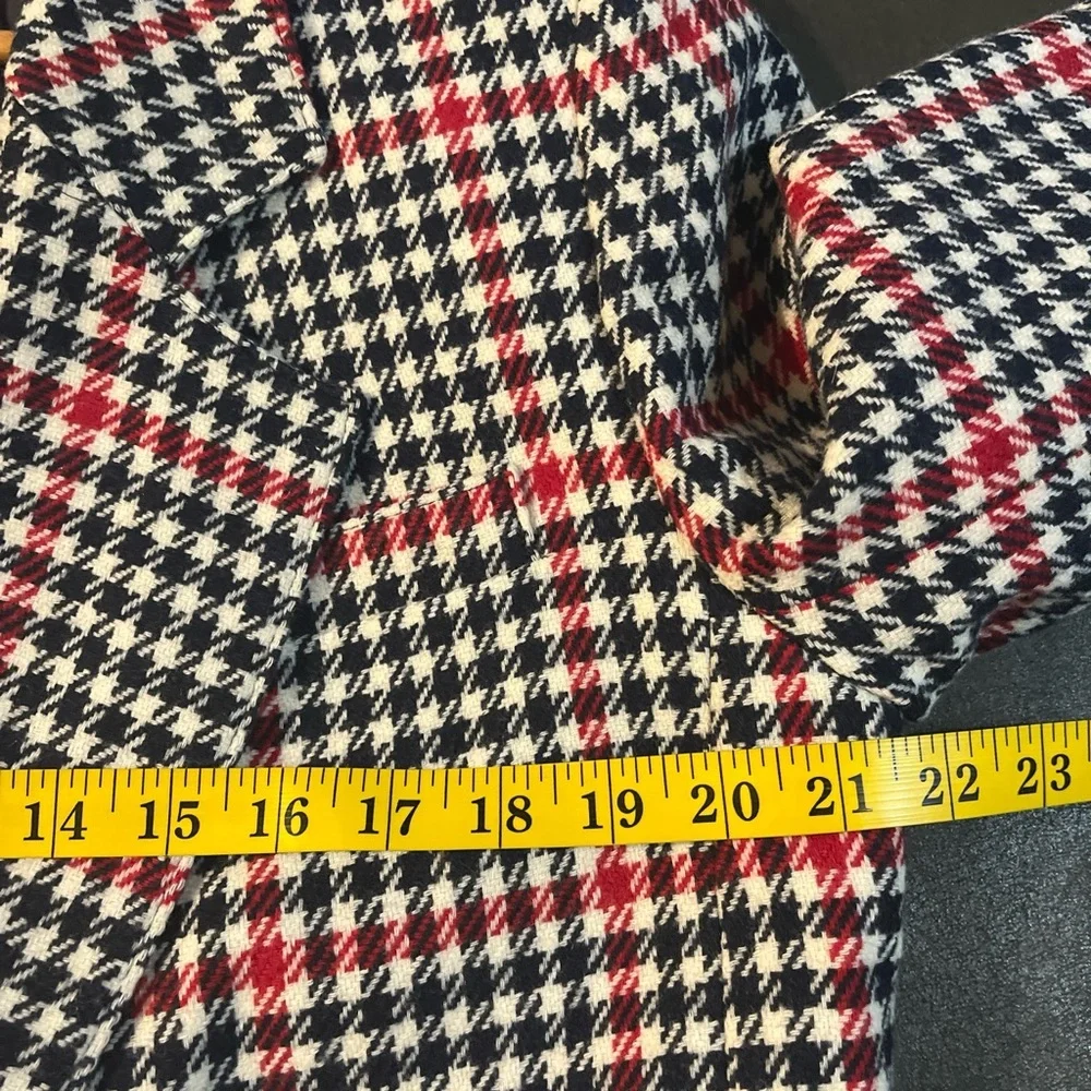 Pendleton VTG  Black and Red Checkered Blazer New Virgin Wool USA L
